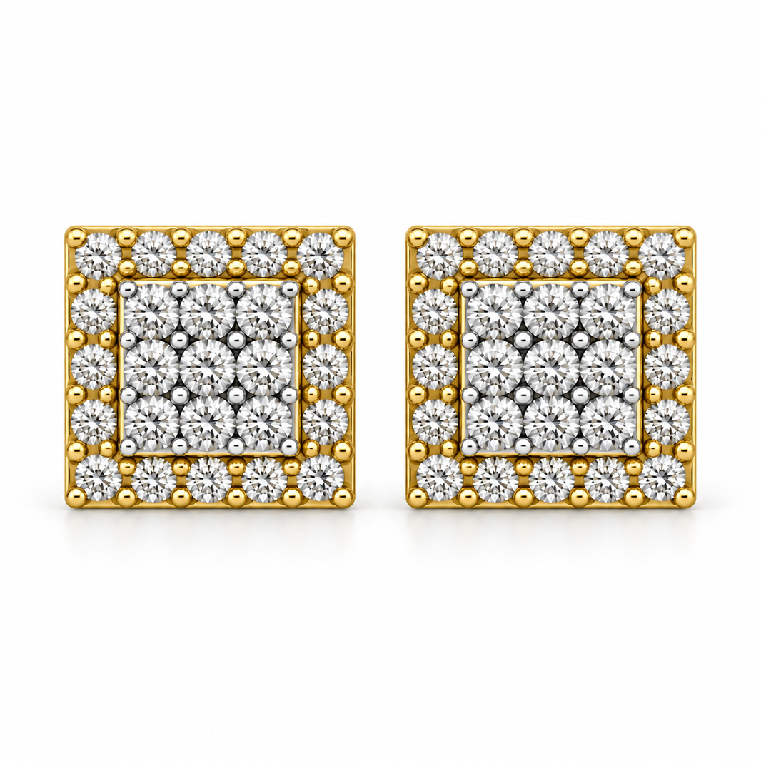10K Yellow Gold Earrings 0.25 ct Natural Diamond