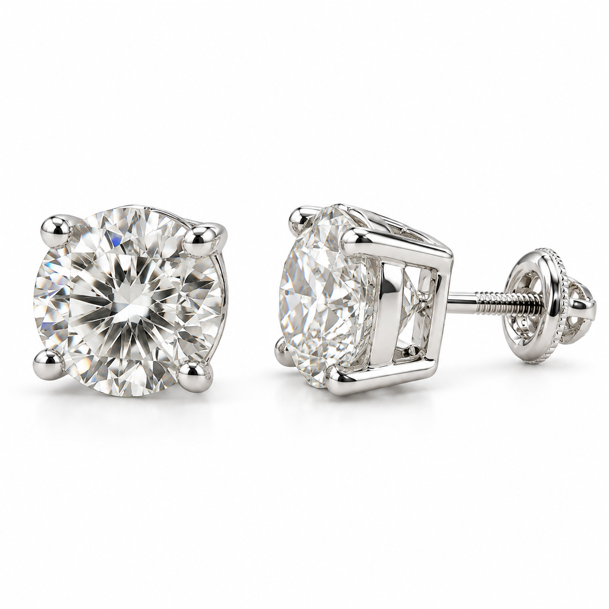 14K White Gold Earrings 2.00 ct Lab Grown Diamond