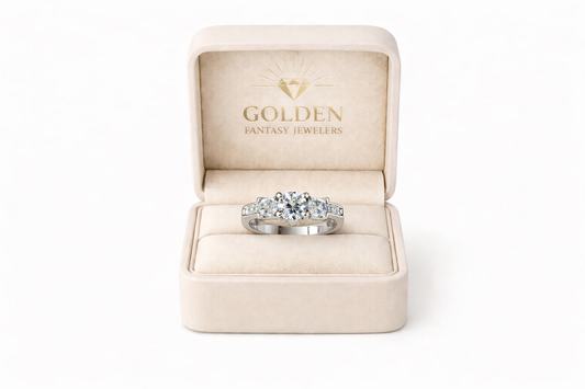 14K White Gold Women's Jewelry Set 1.49 ct Round, Princess Natural Diamond