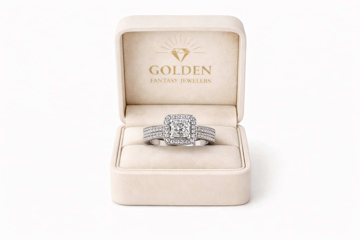 14K White Gold Women's Wedding Set 0.76 ct Princess, Round Natural Diamond