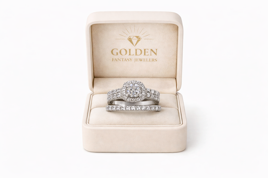 14K White Gold Women's Wedding Set 2.18 ct Natural Diamond