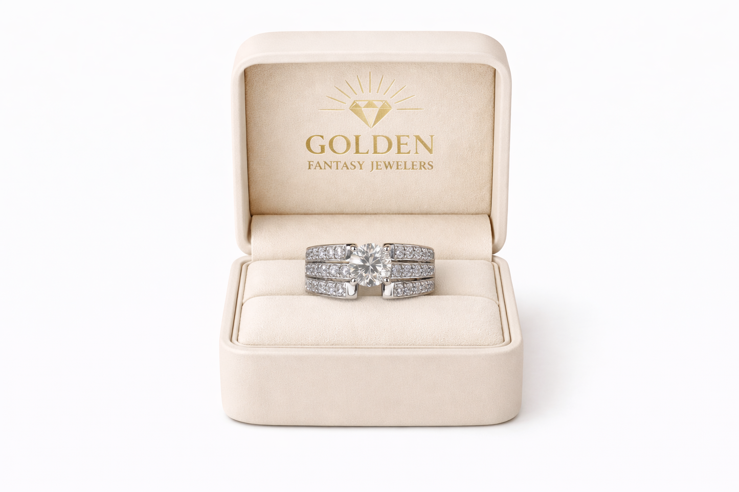 14K White Gold Ring 1.76 ct Natural Diamond