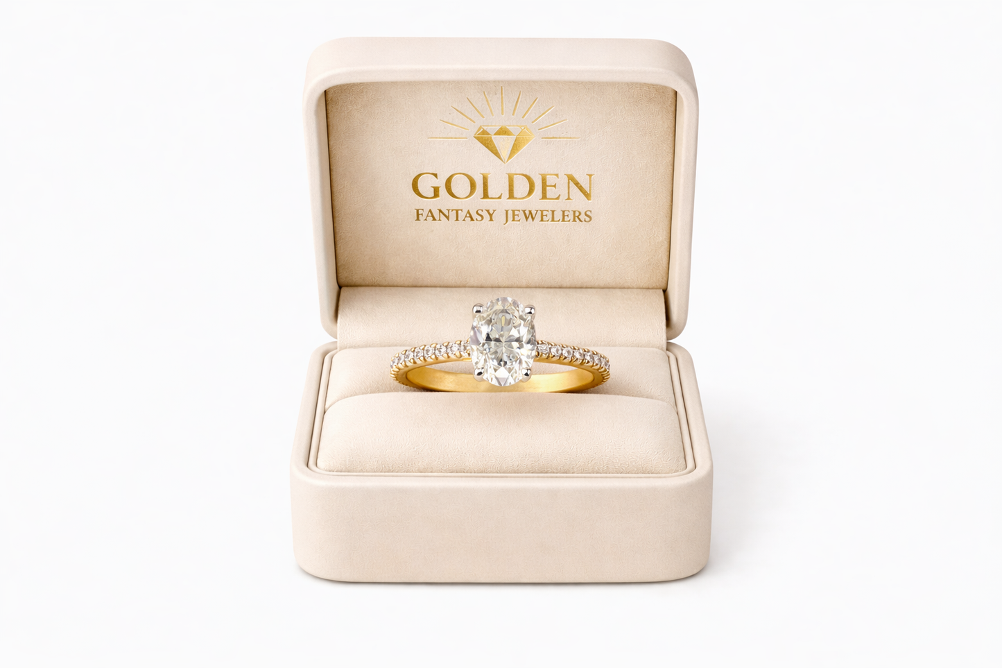 14K Yellow Gold Women's Ring 1.33 ct Oval Natural Diamond