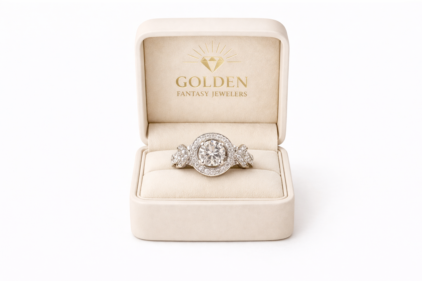 14K White Gold Women's Ring 1.10 ct Round Cut Natural Diamond