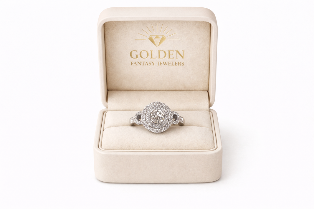 14K White Gold Ring 0.87 ct Natural Diamond