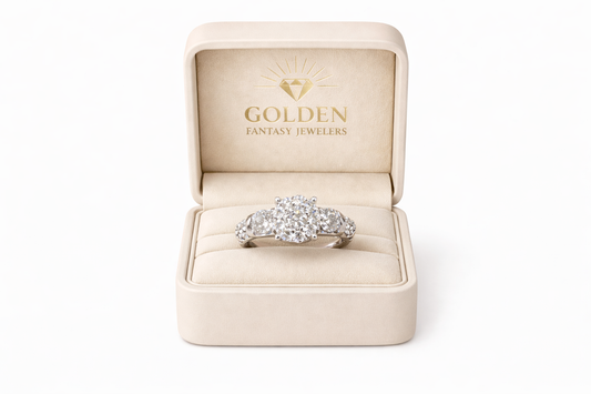 14K White Gold Women's Ring 1.38 ct Natural Diamond