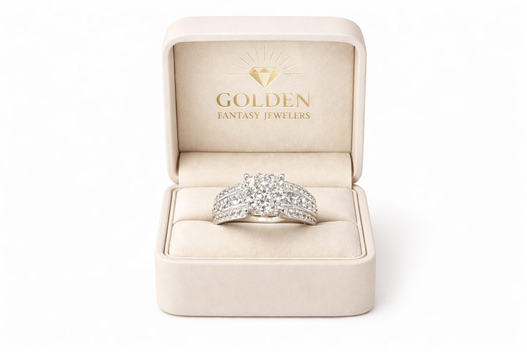 14K White Gold Women's Ring 1.53 ct Natural Diamond