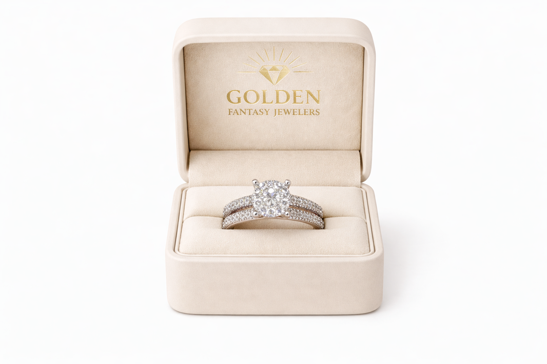14K White Gold Women's Wedding Set 3.26 ct Natural Diamond