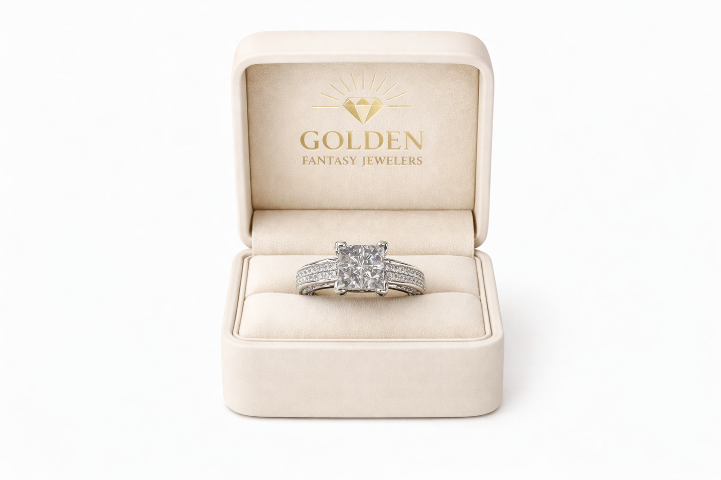 14K White Gold Women's Ring 1.75 ct Natural Diamond