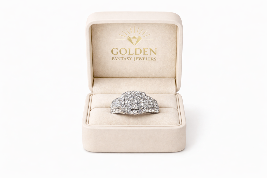 14K White Gold Women's Ring 2.19 ct Natural Diamond