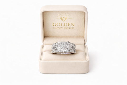 14K White Gold Women's Ring 3.50 ct Natural Diamond