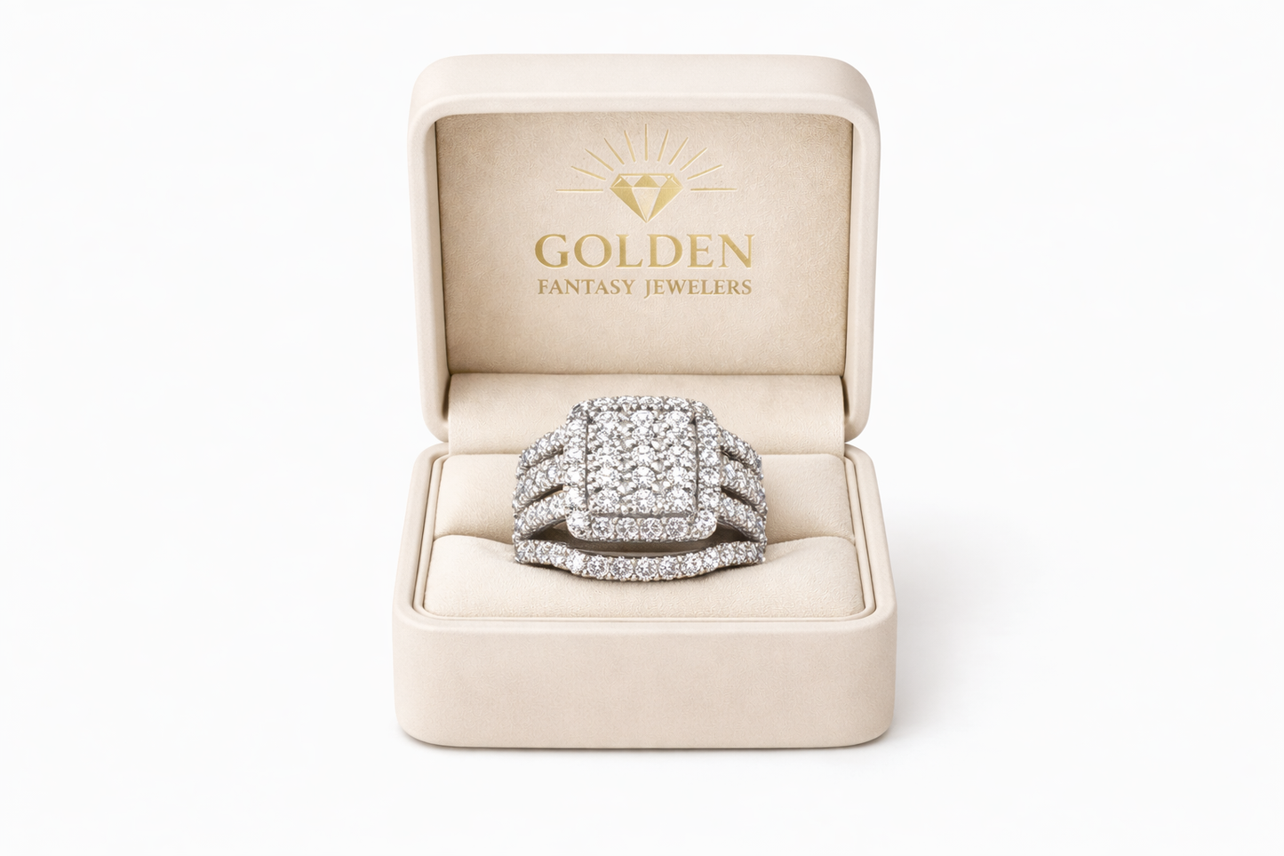 14K White Gold Women's Wedding Set 3.88 ct Natural Diamond