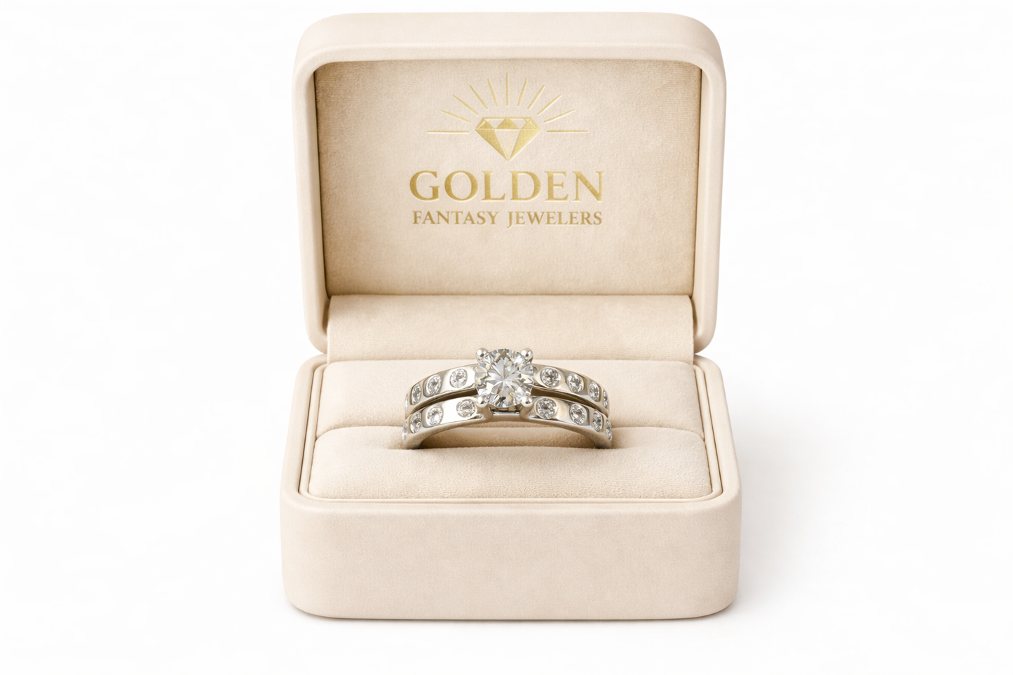 14K White Gold Women's Band 0.54 ct Natural Diamond