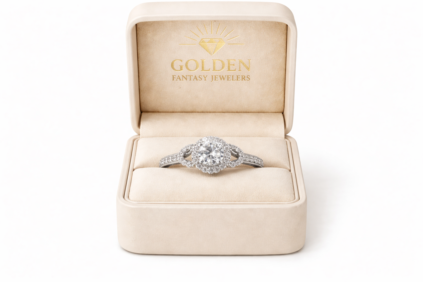 14K White Gold Women's Ring 0.72 ct Round Natural Diamond