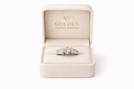 14K White Gold Women's Ring 0.81 ct Round, Marquise Natural Diamond