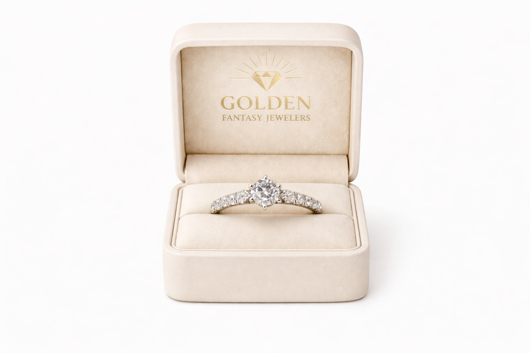 14K White Gold Women's Ring 0.85 ct Natural Diamond