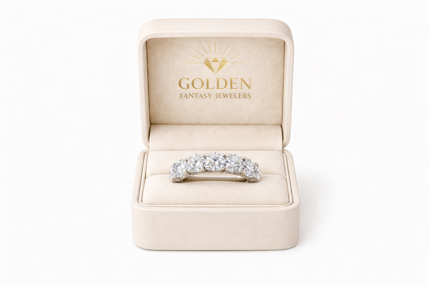 14K White Gold Women's Band 2.00 ct Natural Diamond
