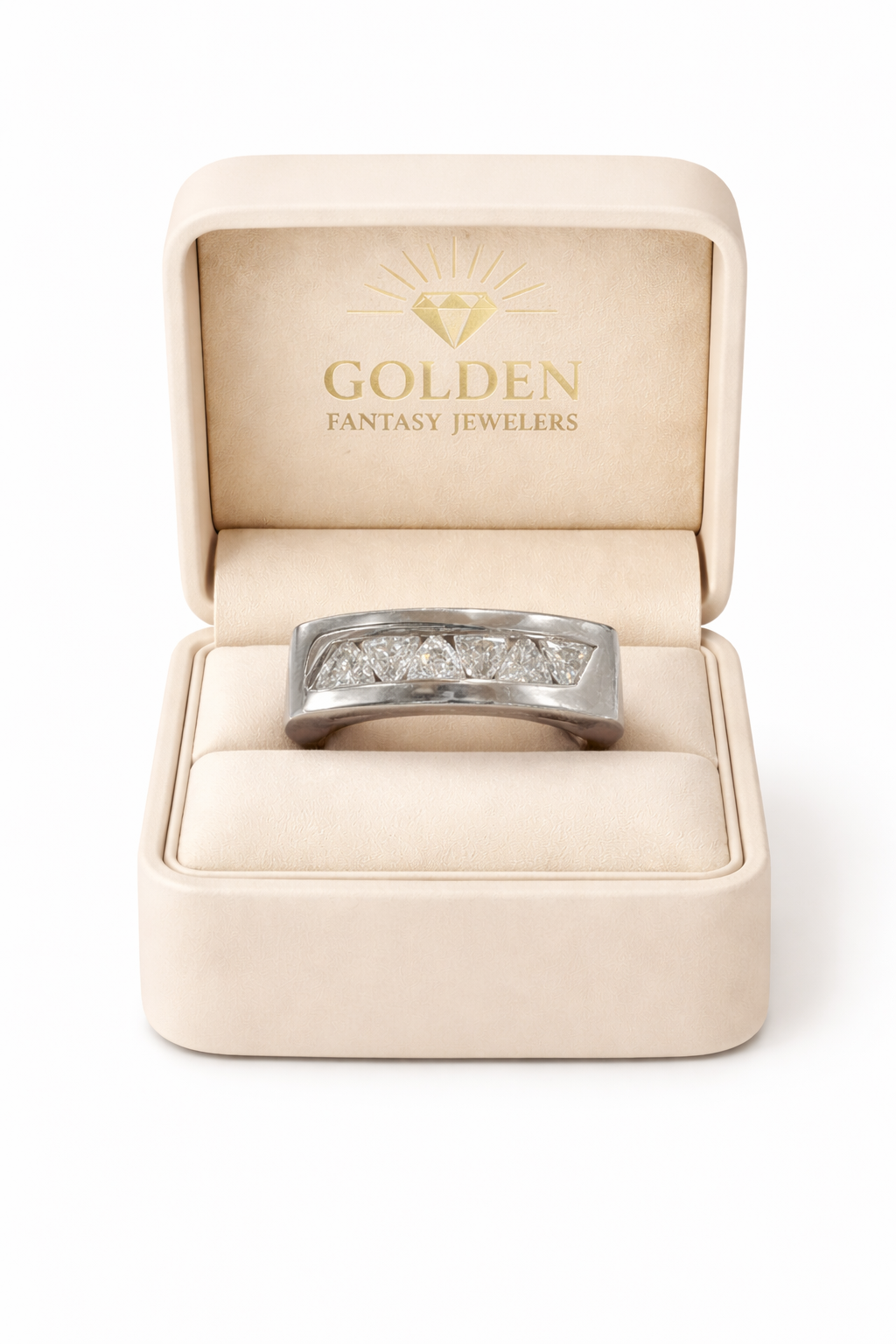 14K White Gold Band 0.85 ct Natural Diamond