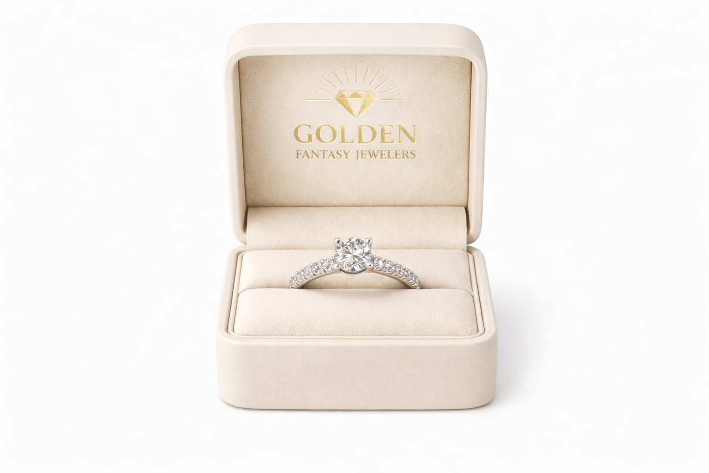 14K White Gold Women's Ring 1.05 ct Round Natural Diamond