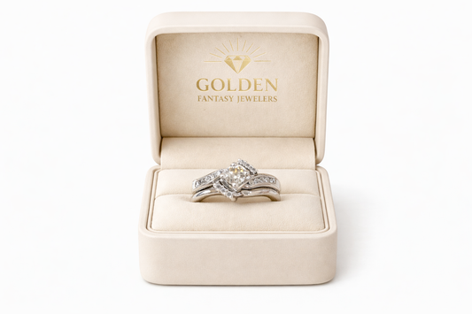 10K White Gold Women's Wedding Set 0.50 ct Natural Diamond