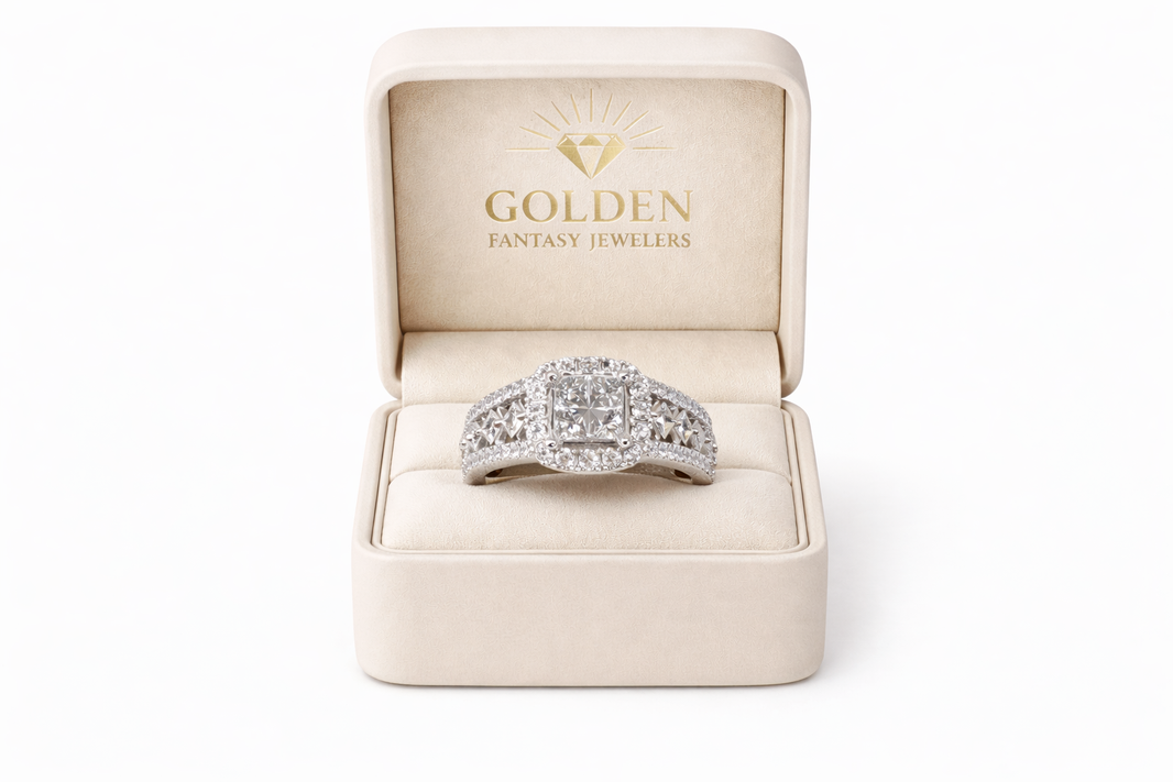 14K White Gold Women's Ring 1.50 ct Natural Diamond