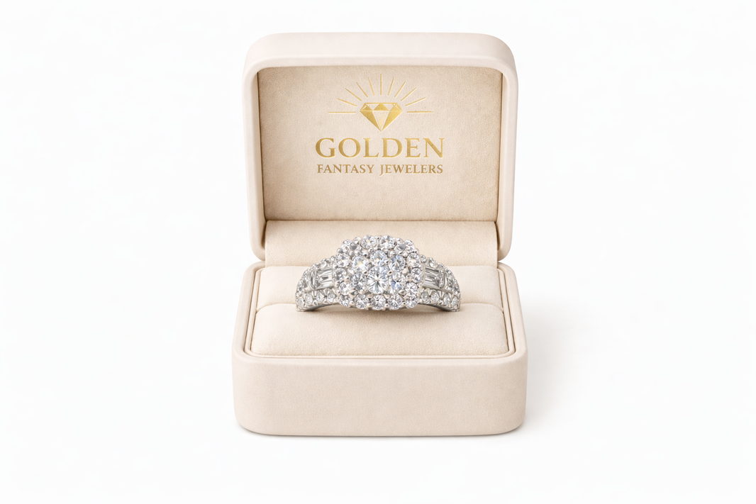 14K White Gold Women's Ring 2.19 ct Natural Diamond