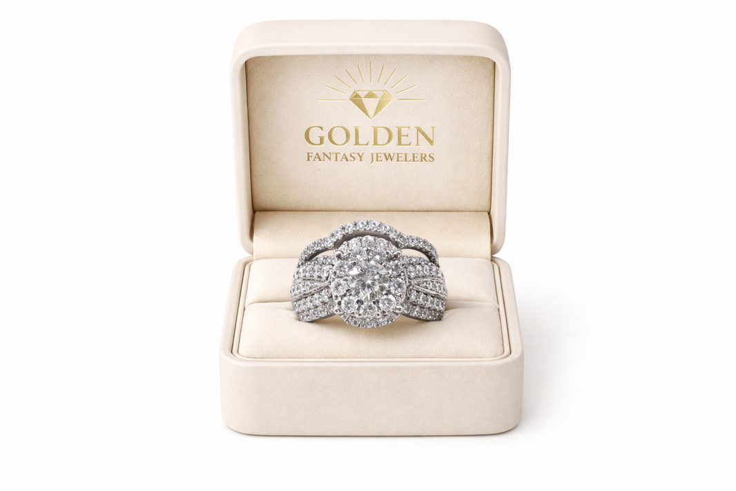 10K White Gold Women's Ring 1.65 ct Natural Diamond