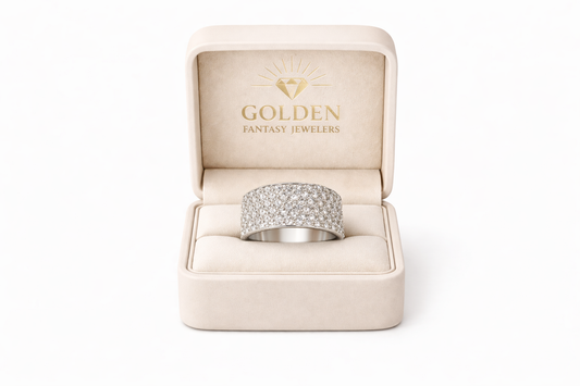 14K White Gold Women's Band 3.46 ct Natural Diamond