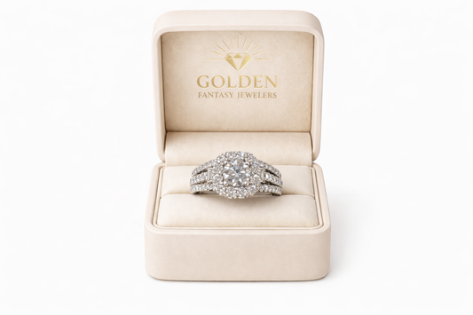 10K White Gold Women's Ring Round 1.00 ct Natural Diamond