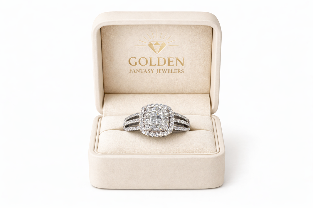 14K White Gold Women's Ring 0.85 ct Natural Diamond