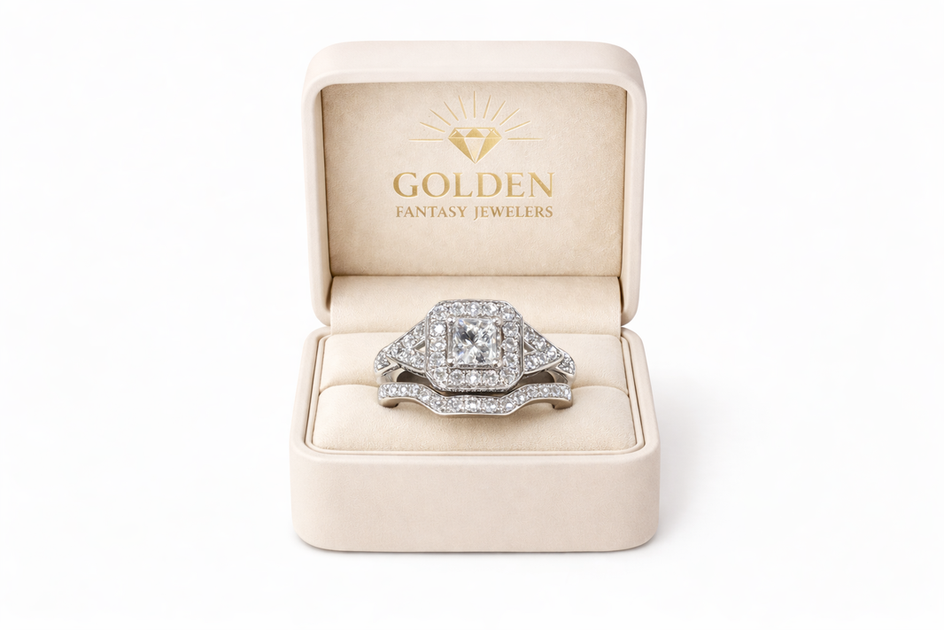 14K White Gold Women's Wedding Set 1.24 ct Natural Diamond