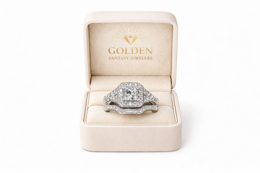 14K White Gold Women's Wedding Set 1.24 ct Natural Diamond