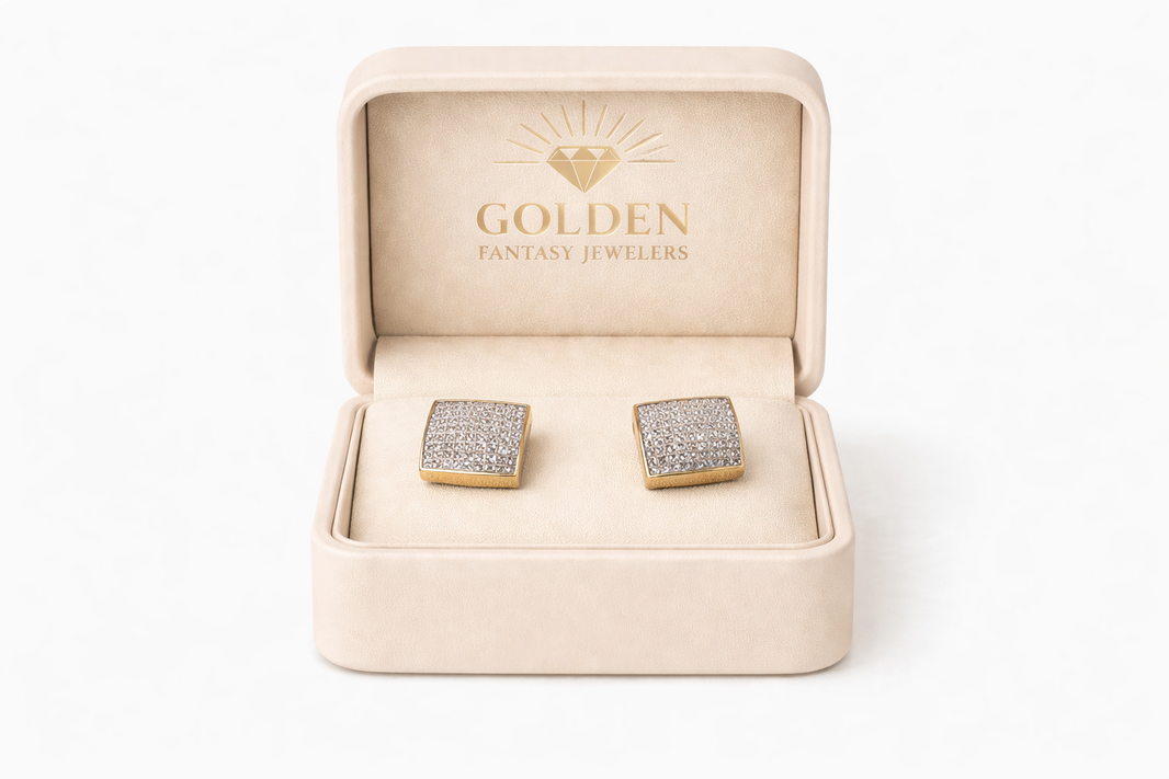 14K Yellow Gold Earrings 0.75 ct Natural Diamond