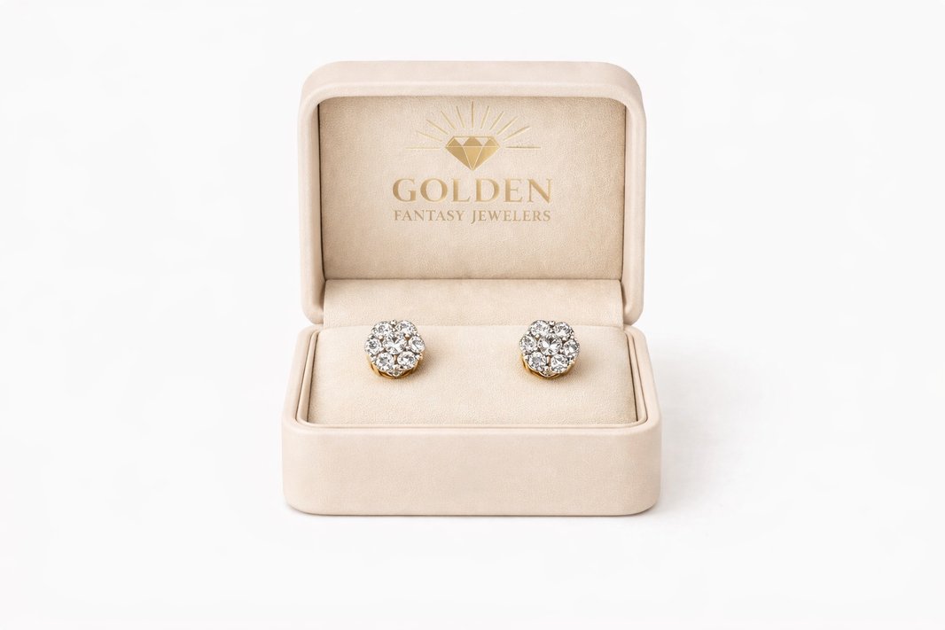 10K Yellow Gold Earrings 0.28 ct Natural Diamond
