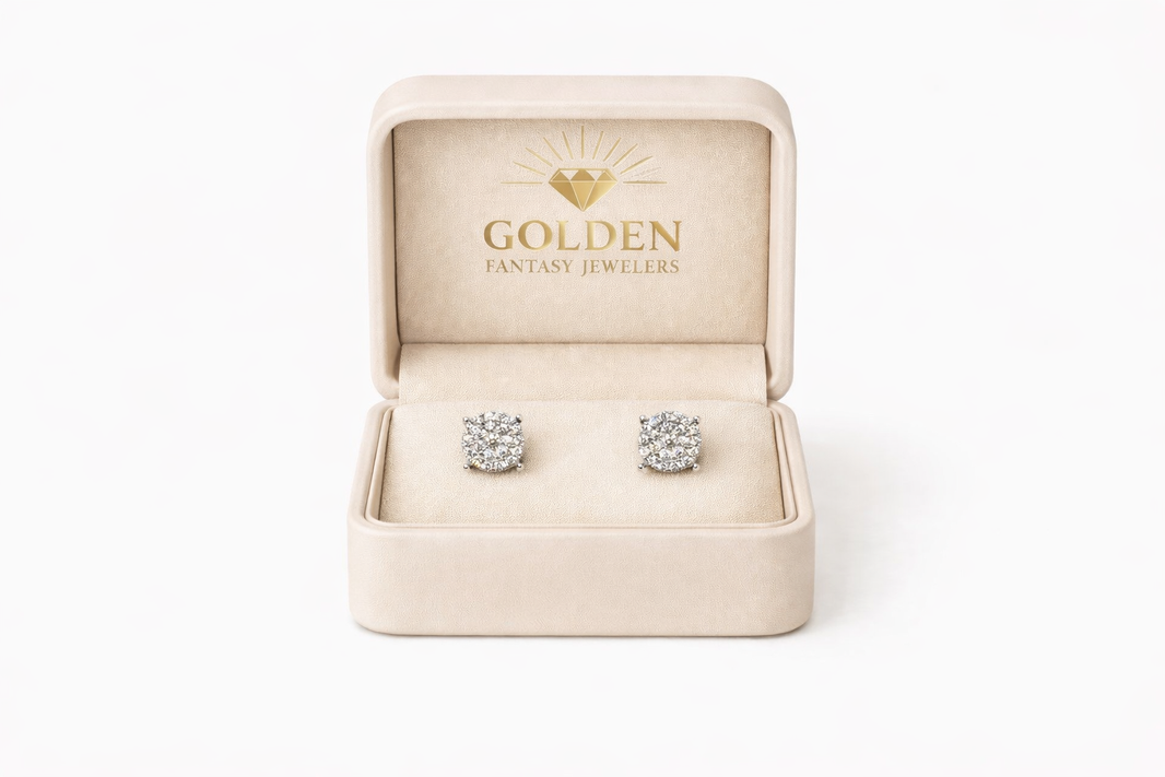 10K White Gold Earrings 0.85 ct Natural Diamond