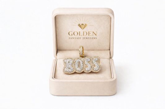 10K Two-Tone “Boss” Gold Charm 3.04 ct Natural Diamond