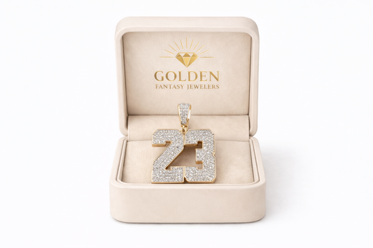 10K Two-Tone Gold “23” Charm 1.00 ct Natural Diamond