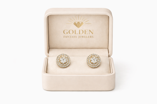 14K Yellow Gold Women's Earrings 1.50 ct Natural Diamond