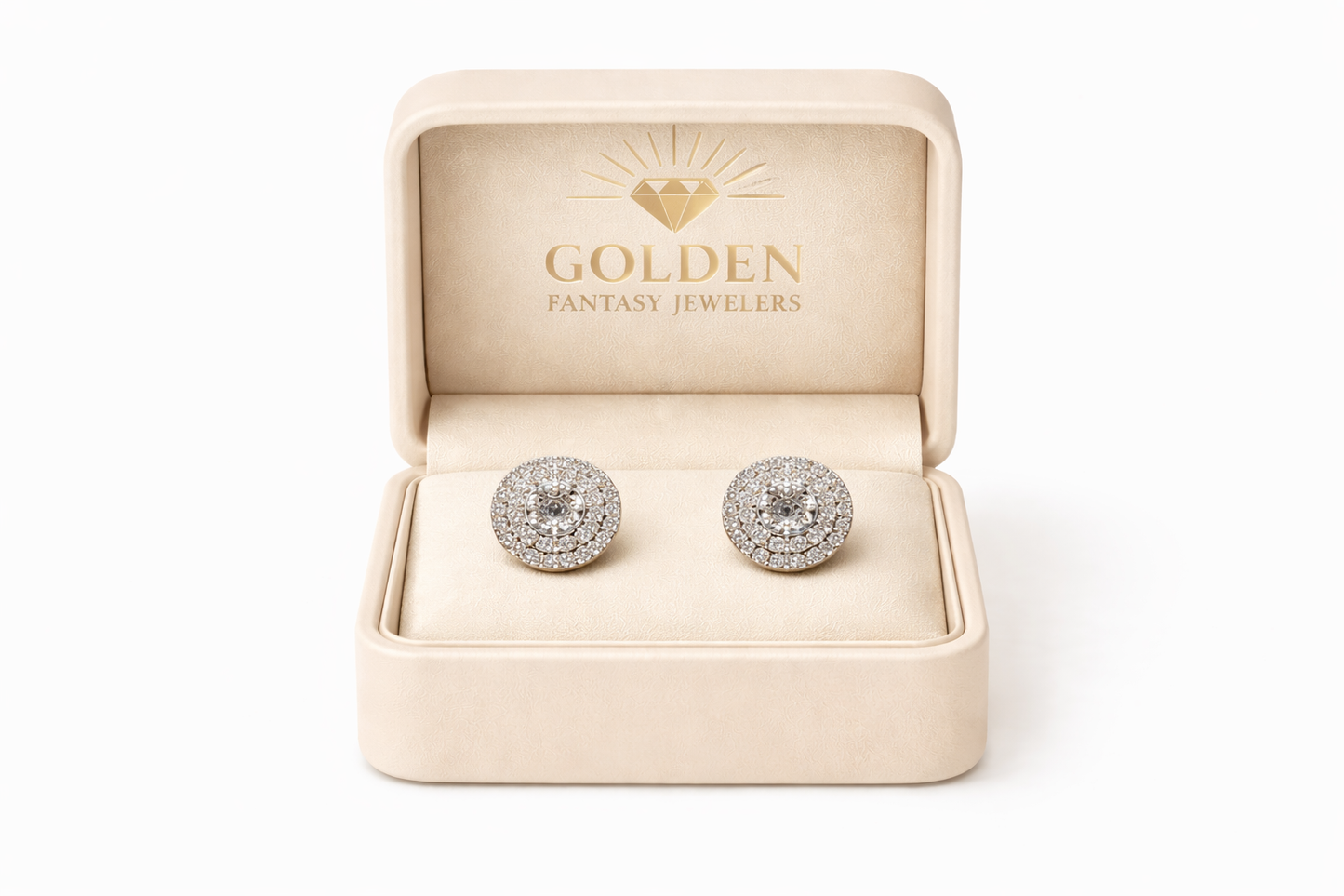 14K white Gold Earrings 0.96 ct Natural Diamond