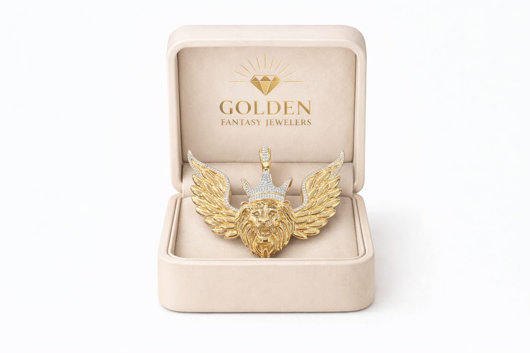 10K Yellow Gold “Lion” Charm 0.55 ct Natural Diamond