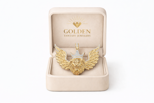 10K Yellow Gold “Lion” Charm 0.55 ct Natural Diamond