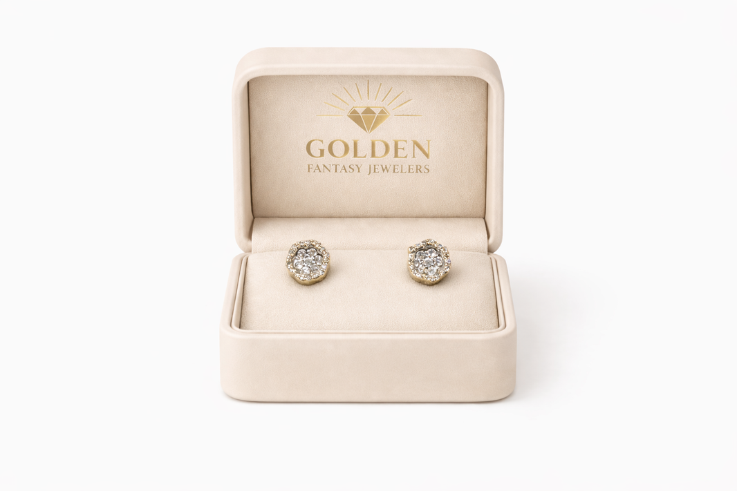 10K Two-Tone Gold Earrings .40 Natural Diamond