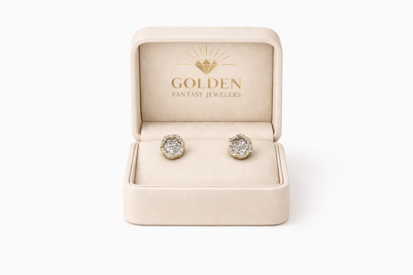 10K Two-Tone Gold Earrings .40 Natural Diamond