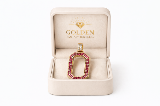 10K Yellow Gold Charm 3.00 ct Ruby and 0.25 ct Natural Diamond