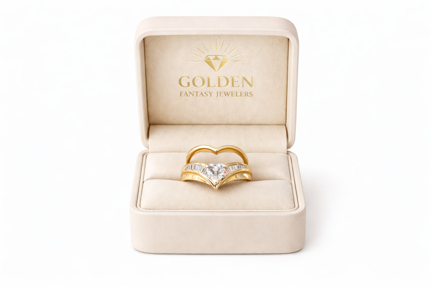 14K Yellow Gold Women's Jewelry Set Baguette and Trillion Cut 0.50 ct Natural Diamond