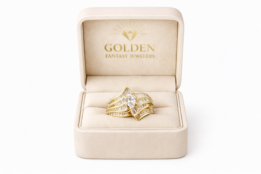 18K Yellow Gold Women's Ring Marquise 1.00 ct Natural Diamond