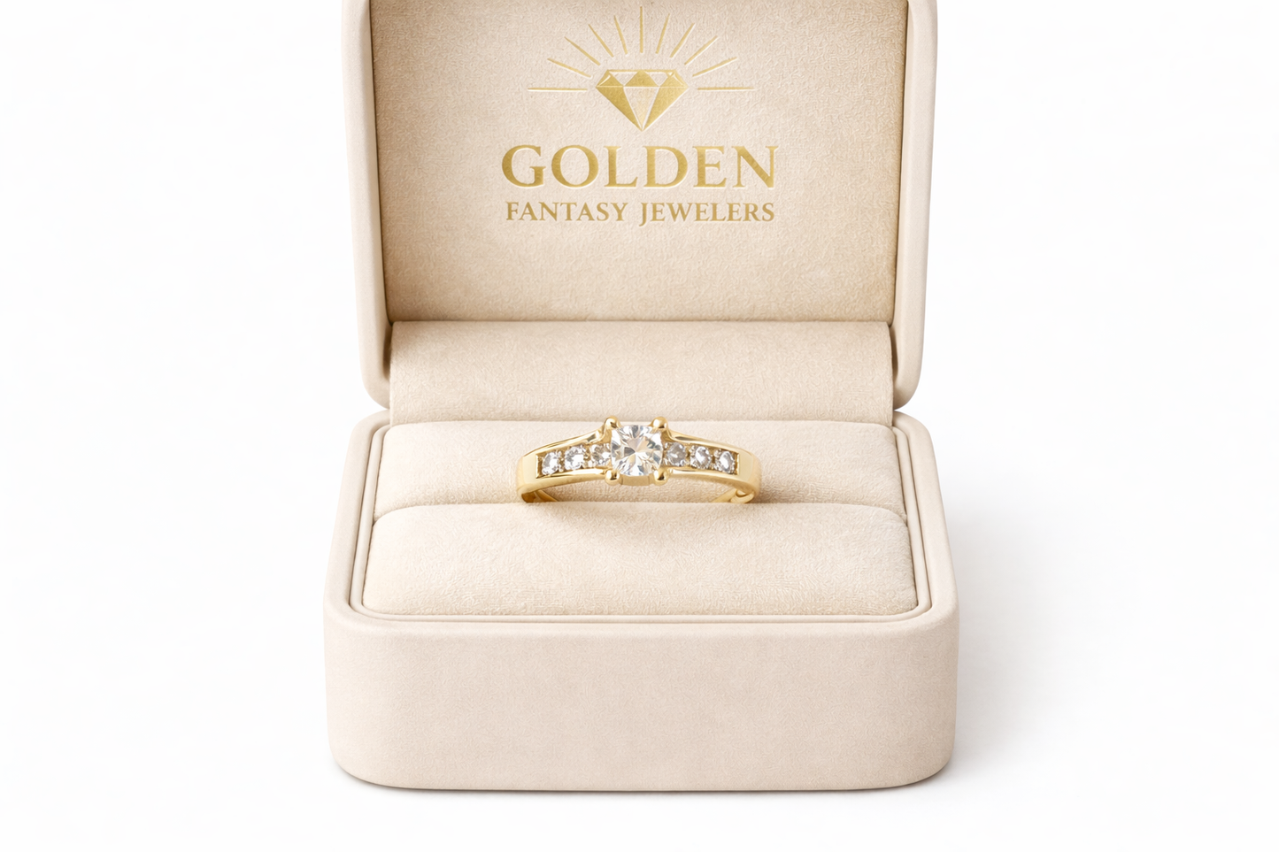 14K Yellow Gold Women's Ring Princess Cut 1.00 ct Natural Diamond