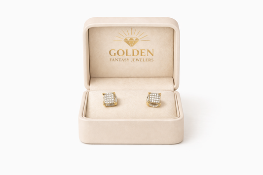 10K Yellow Gold Earrings 0.20 ct Natural Diamond Gold and White Gold