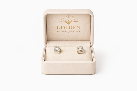 14K Yellow Gold Earrings 0.50 ct Natural Diamond