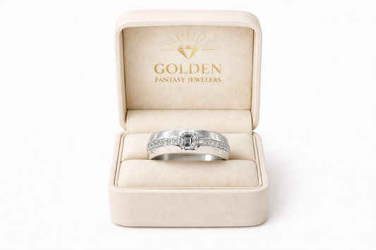 14K White Gold Men's Band 0.72 ct Natural Diamond